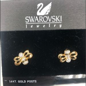 Swarovski Bumblebee pierced earrings.
